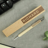 Personalised Name Only Wooden Pen and Pencil Set