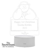 Personalised The Snowman LED Colour Changing Decoration & Night Light