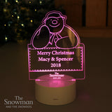Personalised The Snowman LED Colour Changing Decoration & Night Light