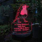Personalised Robin Memorial Outdoor Solar Light