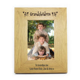 Personalised Oak Finish 4x6 Grandchildren Photo Frame