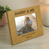 Personalised 6x4 Daddy and Me Photo Frame (Oak)
