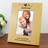 Personalised Oak Finish 4X6 Inch, I Heart My Photo Frame
