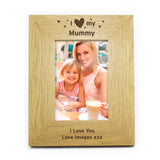 Personalised Oak Finish 4X6 Inch, I Heart My Photo Frame