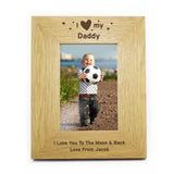Personalised Oak Finish 4X6 Inch, I Heart My Photo Frame