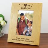 Personalised Oak Finish 4X6 Inch, I Heart My Photo Frame