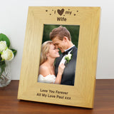 Personalised Oak Finish 4X6 Inch, I Heart My Photo Frame