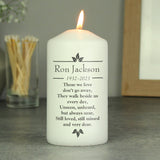 Personalised Life & Love Pillar Candle