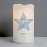 Personalised Stitch & Dot Baby Boy Nightlight LED Candle