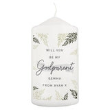 Personalised Godparent Pillar Candle