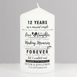 Personalised Anniversary Pillar Candle