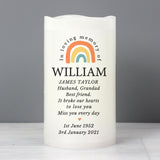 Personalised In Loving Memory Rainbow LED candle