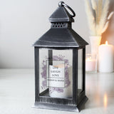Personalised Soft Watercolour Rustic Black Lantern