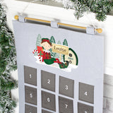 Personalised Elf Advent Calendar In Silver Grey