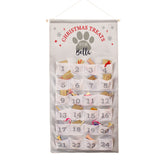 Dog-themed advent calendar with numbered pockets on a white background