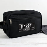Personalised Free Text Black Toiletry Bag