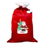 Personalised Santa Luxury Pom Pom Red Sack