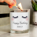 Personalised Eyelashes Scented Jar Candle