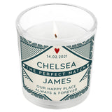 Personalised The Perfect Match Scented Jar Candle