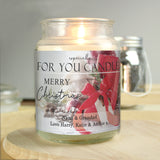 Personalised Merry Christmas Large Scented Jar Candle