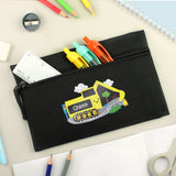 Personalised Black Digger Pencil Case
