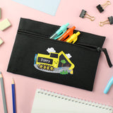 Personalised Black Digger Pencil Case