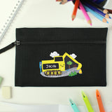 Personalised Black Digger Pencil Case