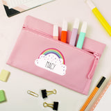 Personalised Pink Rainbow Pencil Case