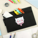 Personalised Black Cute Cat Pencil Case