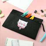 Personalised Black Cute Cat Pencil Case