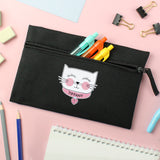 Personalised Black Cute Cat Pencil Case