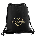 Personalised Gold Heart Swim & Kit Bag