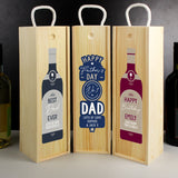 Personalised Free Text Red Wooden Wine Bottle Box