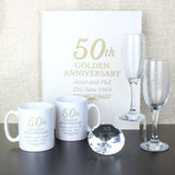 Personalised 50th Golden Anniversary Mug Set