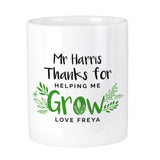 Personalised Thanks For Helping Me Grow Ceramic Storage Pot