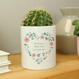 Personalised Floral Heart Ceramic Storage Pot