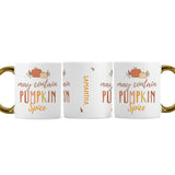 Personalised Pumpkin Spice Mug from all sides on plain white background
