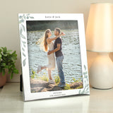 Personalised Botanical 10x8 Silver Photo Frame