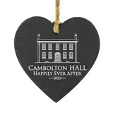Bespoke Design Printed Slate Hanging Heart