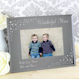 Personalised Any Message 6x4 Landscape Diamante Glass Photo Frame