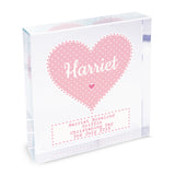 Personalised Stitch & Dot Baby Girl Crystal Token