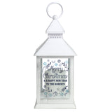 Personalised Christmas Frost White Lantern