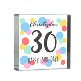Personalised Birthday Colour Confetti Crystal Token