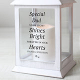 Personalised 'Your Light Shines Bright' White Lantern
