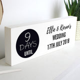 Personalised Classic Chalk Countdown Wooden Block Sign