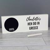 Personalised Classic Chalk Countdown Wooden Block Sign