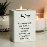 Personalised Mr & Mrs White Wooden Tea light Holder