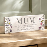 Personalised Botanical Wooden Mum Ornament