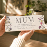 Personalised Botanical Wooden Mum Ornament