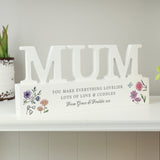 Personalised Botanical Wooden Mum Ornament